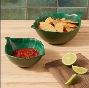 OPALHOUSE Melamine 2 PC Leaf Bowl Set